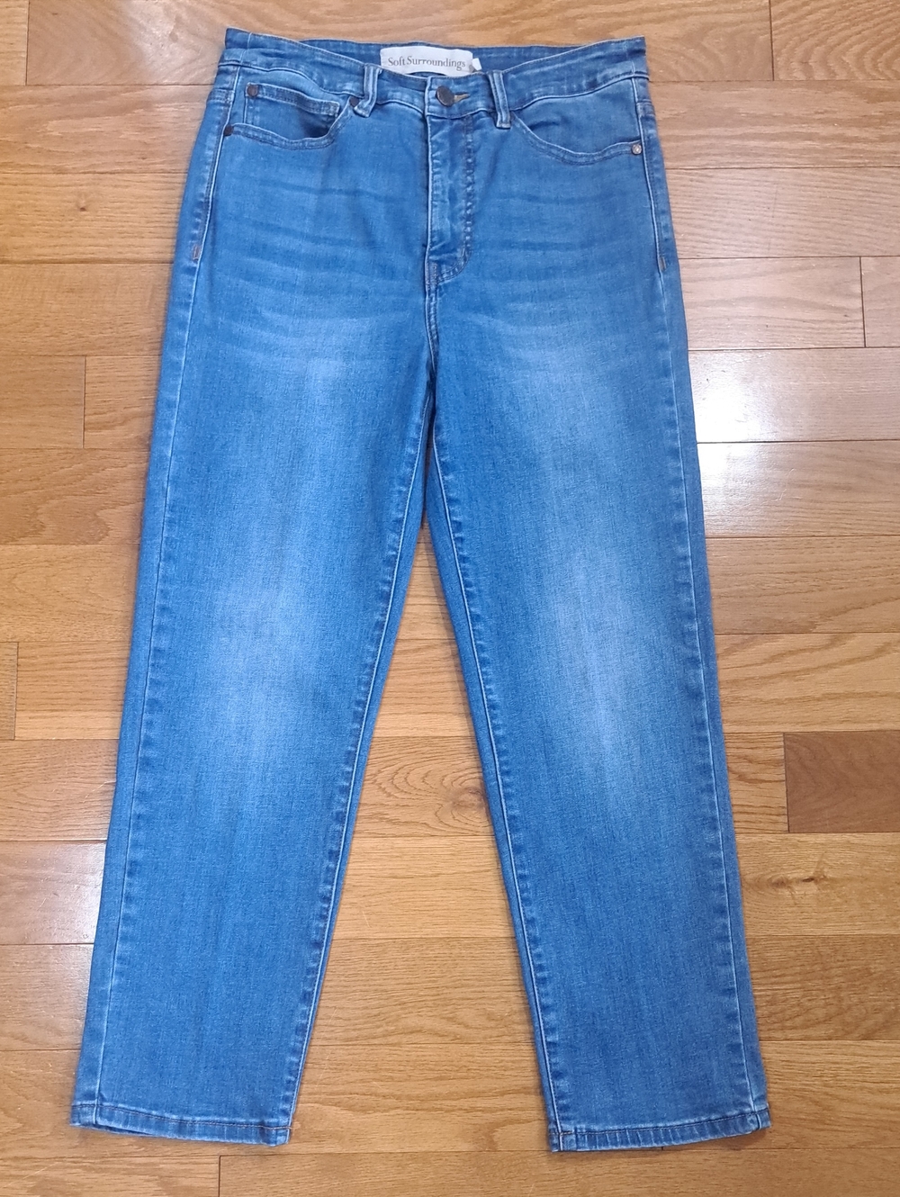 Soft Surroundings Light Blue Mid-Rise Straight-Leg Classic Stretch Women's Jeans